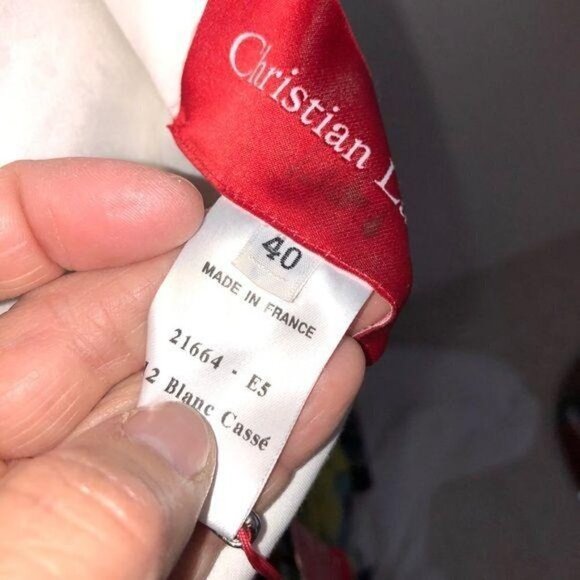 Christian Lacroix Dress Womens Size 6 Tie Dye Effect Silk Strapless Sash Waist - Picture 6 of 14